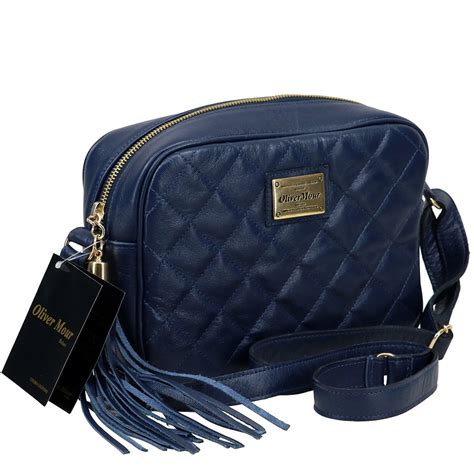 bolsa couro azul